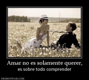 Amar no es solamente querer, es sobre todo comprender