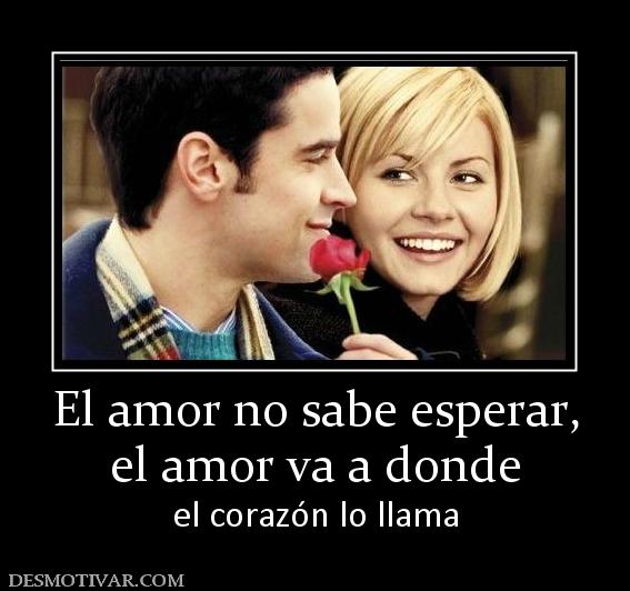El amor no sabe esperar, el amor va a donde  el corazón lo llama
