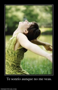 Te sonrío aunque no me veas.