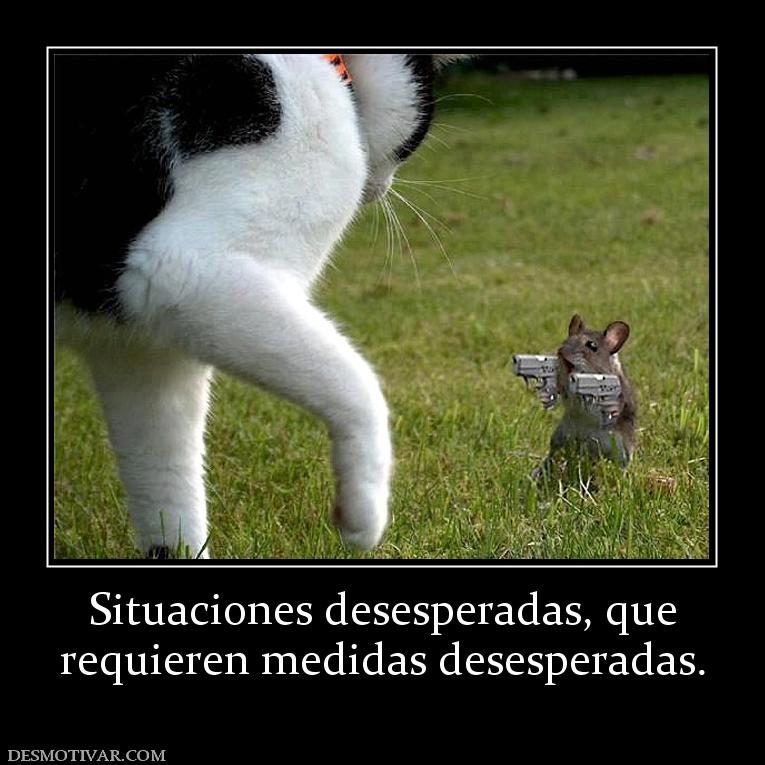 Situaciones desesperadas, que requieren medidas desesperadas.