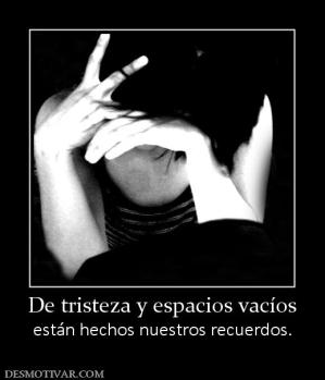 De tristeza y espacios vacíos están hechos nuestros recuerdos.