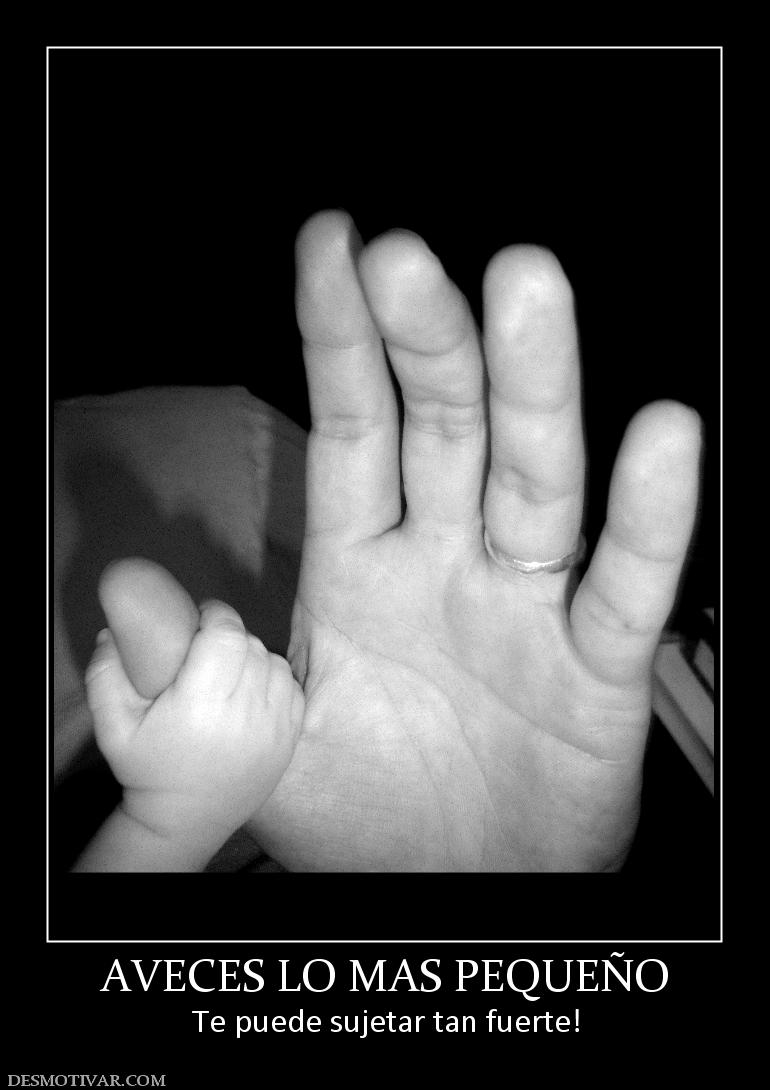 AVECES LO MAS PEQUEÑO Te puede sujetar tan fuerte!