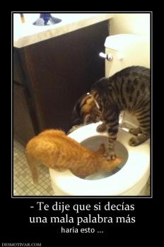 - Te dije que si decías una mala palabra más haría esto ...