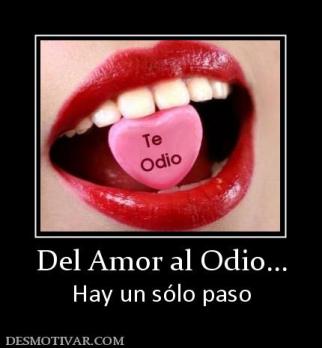 Del Amor al Odio... Hay un sólo paso