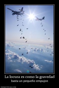 La locura es como la gravedad basta un pequeño empujon