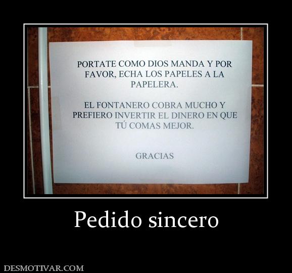 Pedido sincero