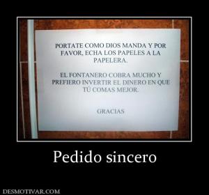 Pedido sincero