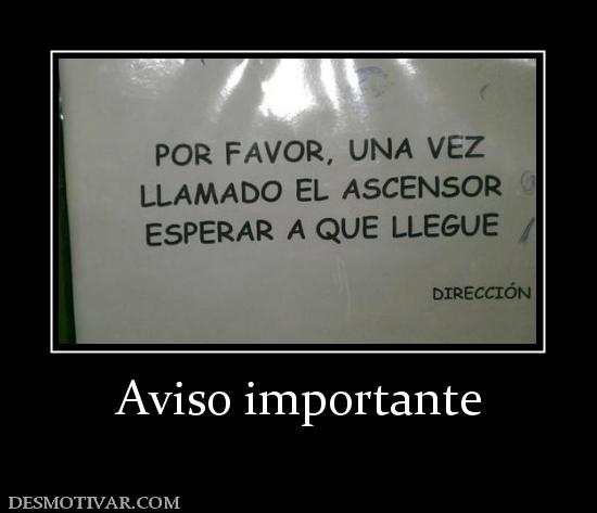 Aviso importante