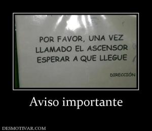 Aviso importante