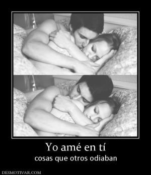 Yo amé en tí cosas que otros odiaban