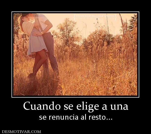 Cuando se elige a una se renuncia al resto...