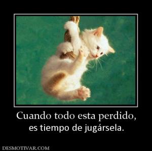 Cuando todo esta perdido, es tiempo de jugársela.