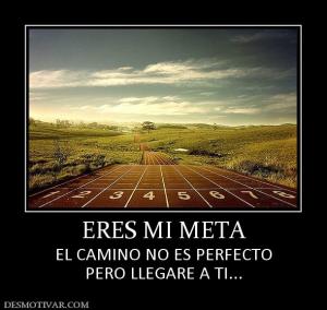 ERES MI META EL CAMINO NO ES PERFECTO PERO LLEGARE A TI...
