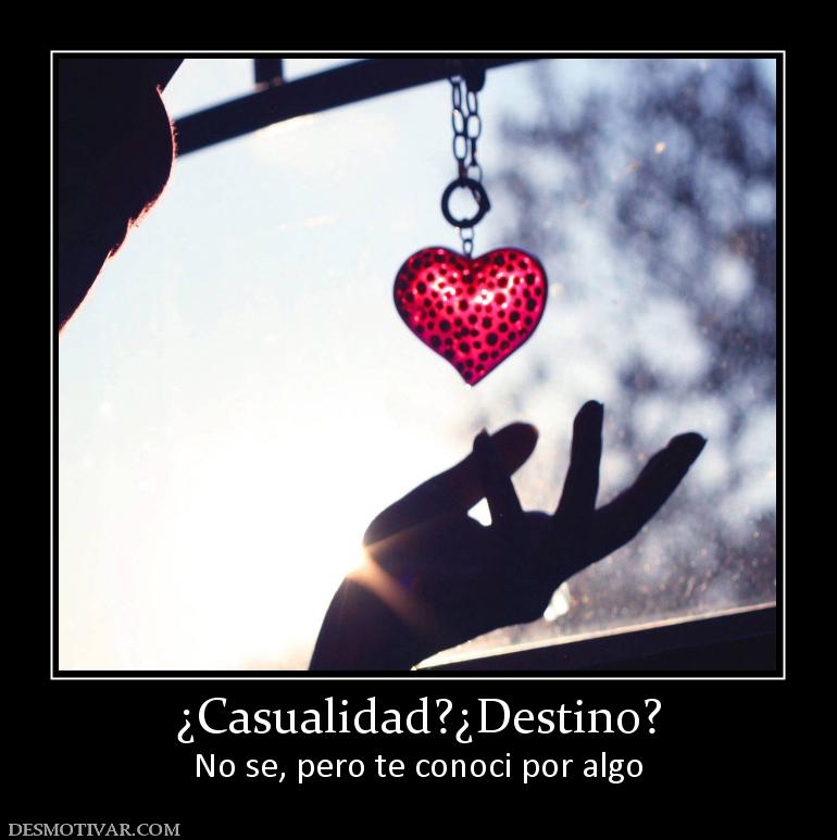 ¿Casualidad?¿Destino? No se, pero te conoci por algo