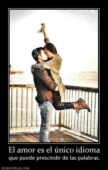 El amor es el único idioma que puede prescindir de las palabras.