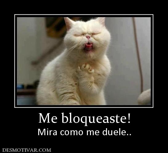 Me bloqueaste! Mira como me duele..