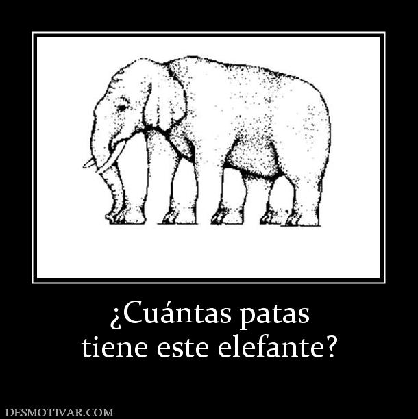 ¿Cuántas patas tiene este elefante?