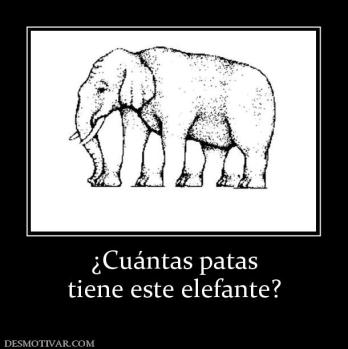 ¿Cuántas patas tiene este elefante?