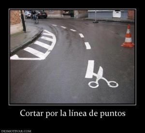 Cortar por la línea de puntos