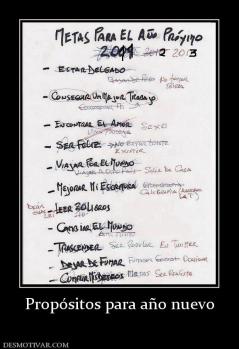 Propósitos para año nuevo