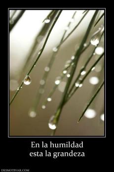 En la humildad esta la grandeza