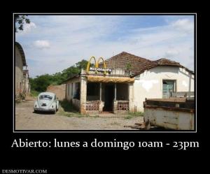 Abierto: lunes a domingo 10am - 23pm