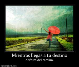 Mientras llegas a tu destino disfruta del camino.