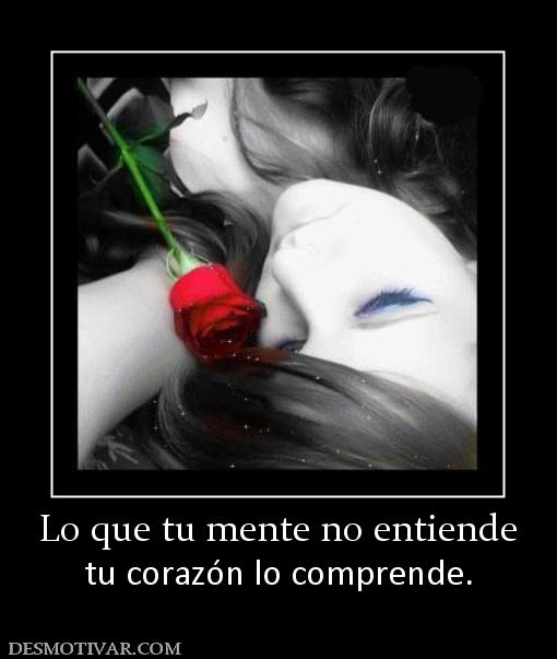 Lo que tu mente no entiende tu corazón lo comprende.
