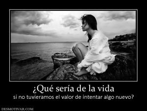 ¿Qué sería de la vida si no tuvieramos el valor de intentar algo nuevo?