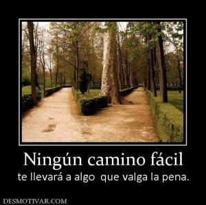 Ningún camino fácil te llevará a algo  que valga la pena.