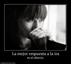 La mejor respuesta a la ira es el silencio.