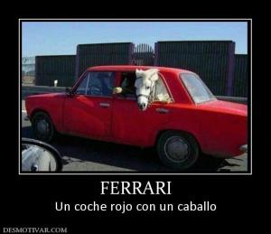 FERRARI Un coche rojo con un caballo