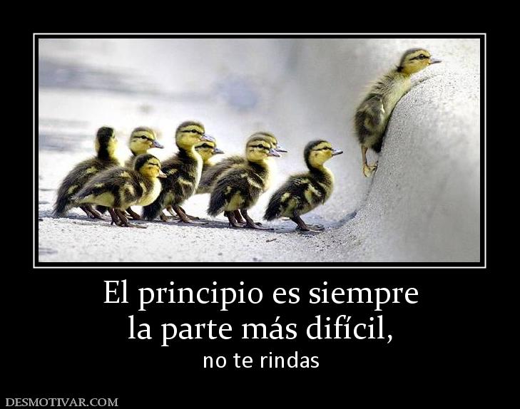 El principio es siempre la parte más difícil, no te rindas