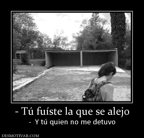- Tú fuíste la que se alejo -  Y tú quien no me detuvo