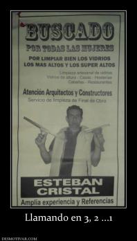 Llamando en 3, 2 ...1