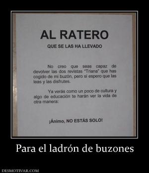 Para el ladrón de buzones