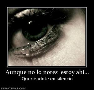 Aunque no lo notes  estoy ahí... Queriéndote en silencio