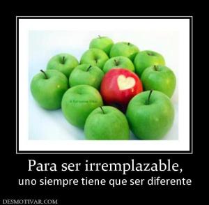 Para ser irremplazable, uno siempre tiene que ser diferente