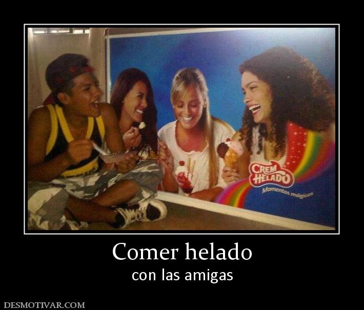 Comer helado con las amigas