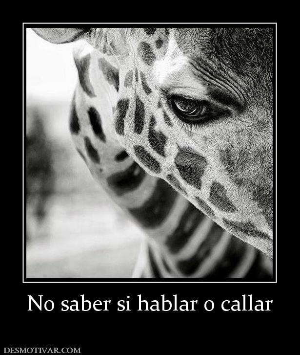 No saber si hablar o callar
