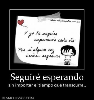 Seguiré esperando sin importar el tiempo que transcurra..