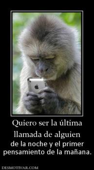 Quiero ser la última llamada de alguien de la noche y el primer pensamiento de la mañana.