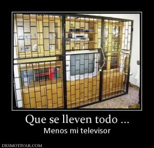 Que se lleven todo ... Menos mi televisor