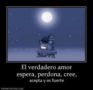 El verdadero amor espera, perdona, cree,  acepta y es fuerte