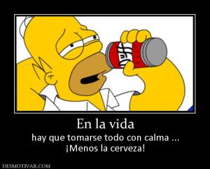En la vida hay que tomarse todo con calma ... ¡Menos la cerveza!