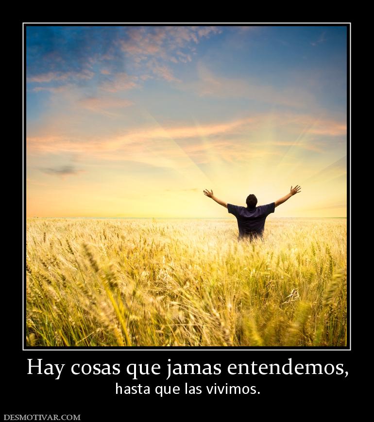 Hay cosas que jamas entendemos, hasta que las vivimos.