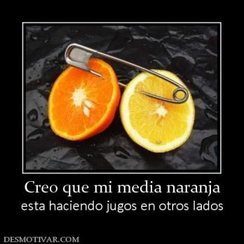 Creo que mi media naranja esta haciendo jugos en otros lados