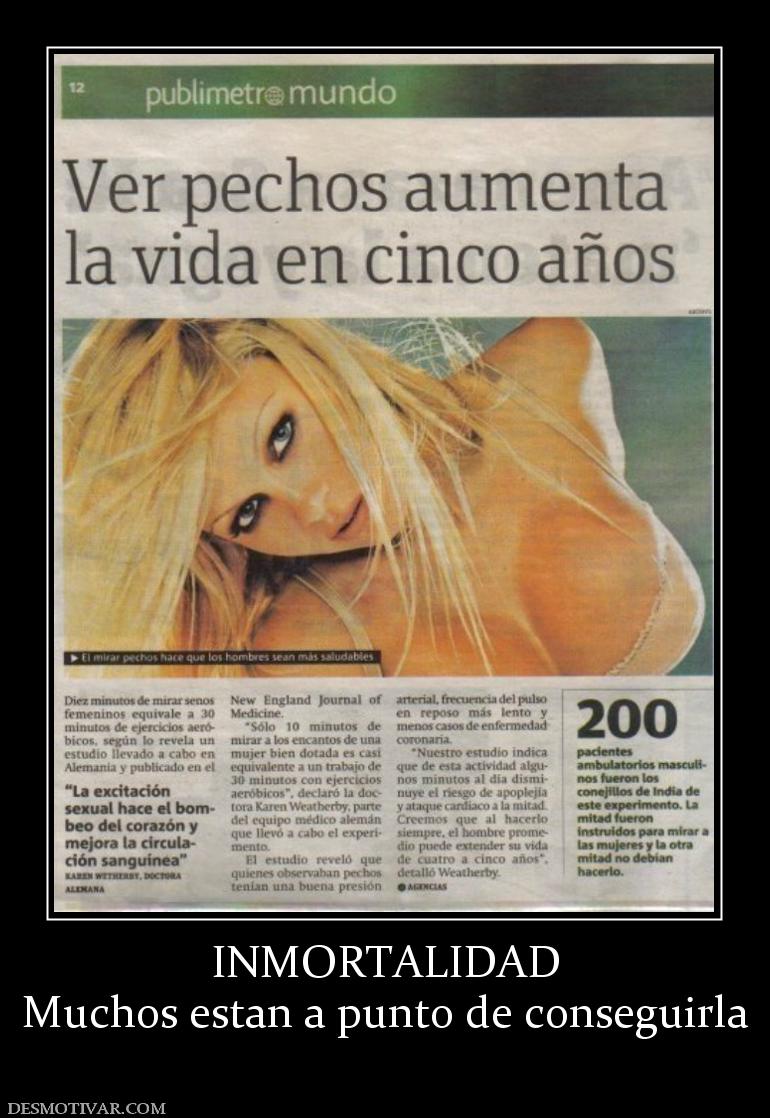 INMORTALIDAD Muchos estan a punto de conseguirla