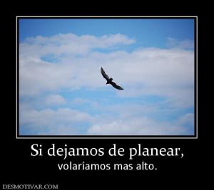 Si dejamos de planear, volaríamos mas alto.