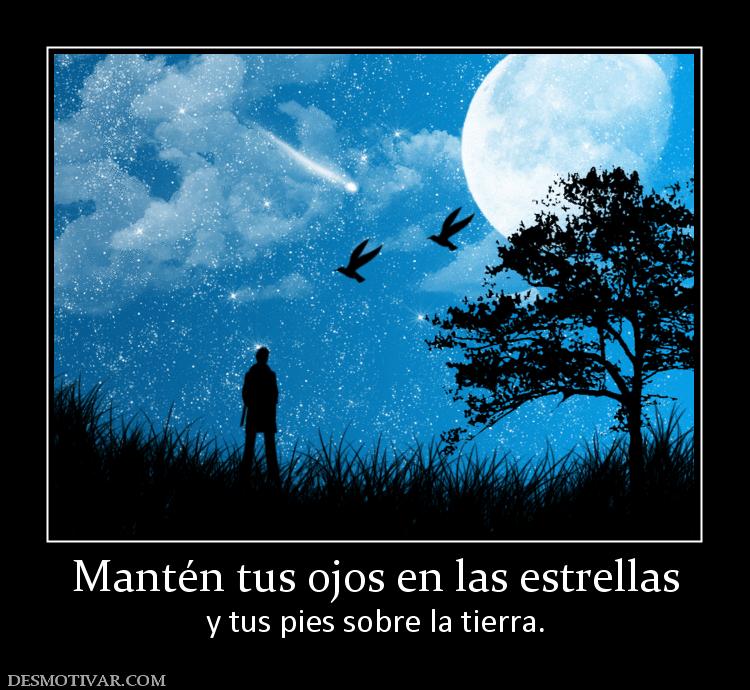 Mantén tus ojos en las estrellas y tus pies sobre la tierra.